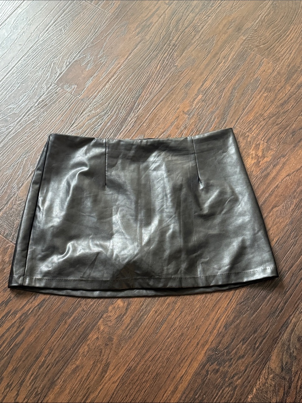 Abercrombie & Fitch Black Faux Leather Mini Skirt with Shorts Underneath